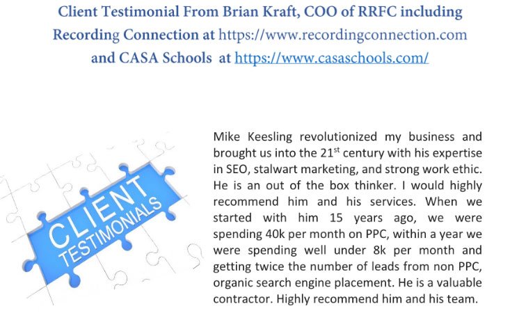 Recording Connection Testimonial