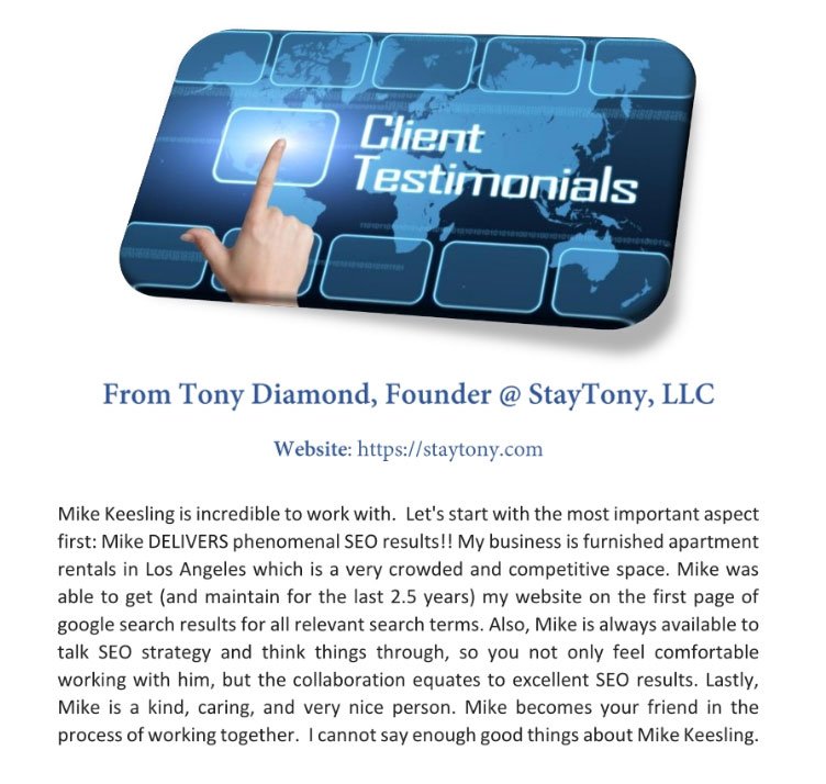 Stay Tony Testimonial